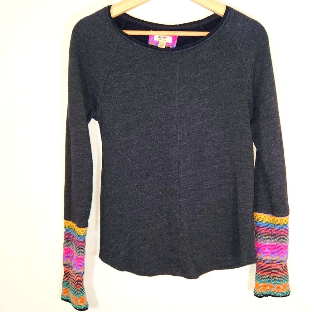 Colorful Stripes Long Sleeve Terry Shirt Women's XSMALL